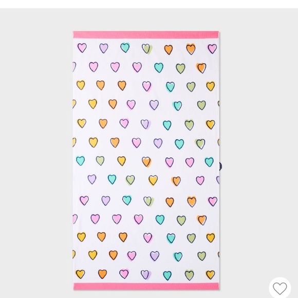 Roller Rabbit x Target Colorful Heart Pattern Towel - Picture 1 of 1